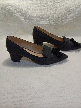 Essex Lane Womens Gray Tassel Loafers With Block Heel Size 10M